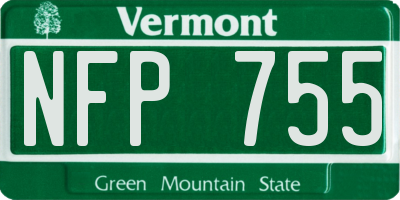 VT license plate NFP755