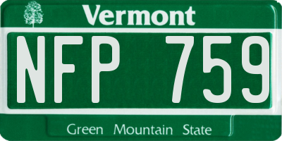 VT license plate NFP759