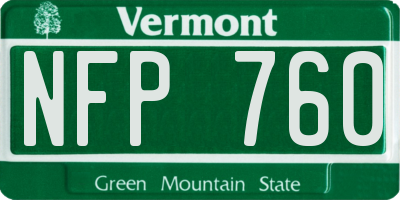 VT license plate NFP760