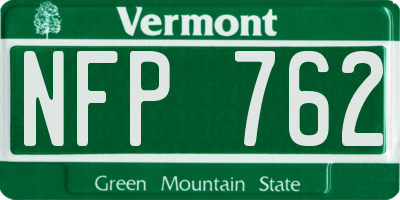 VT license plate NFP762