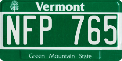 VT license plate NFP765