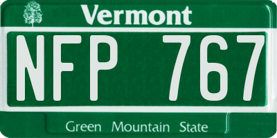 VT license plate NFP767