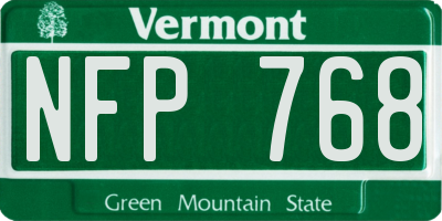 VT license plate NFP768