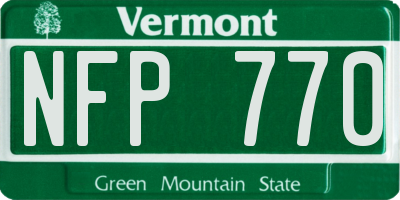 VT license plate NFP770