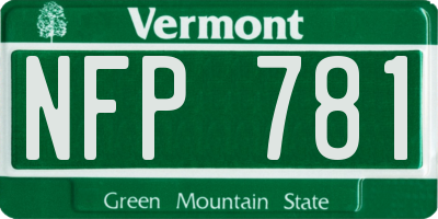 VT license plate NFP781