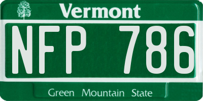 VT license plate NFP786