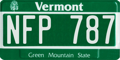 VT license plate NFP787
