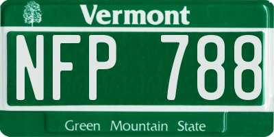 VT license plate NFP788