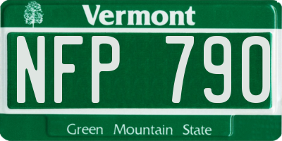VT license plate NFP790