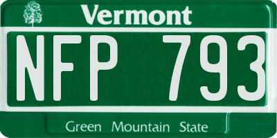 VT license plate NFP793