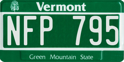 VT license plate NFP795
