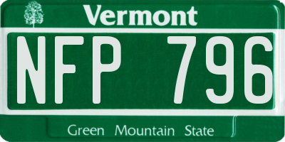 VT license plate NFP796