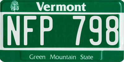VT license plate NFP798