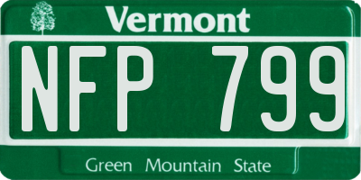 VT license plate NFP799