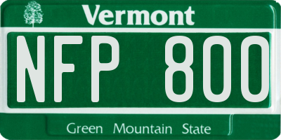 VT license plate NFP800
