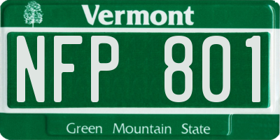 VT license plate NFP801