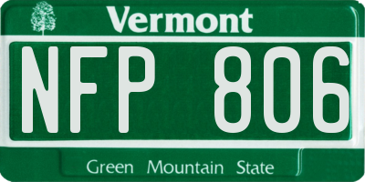 VT license plate NFP806