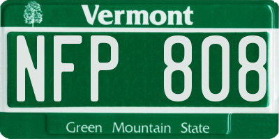 VT license plate NFP808