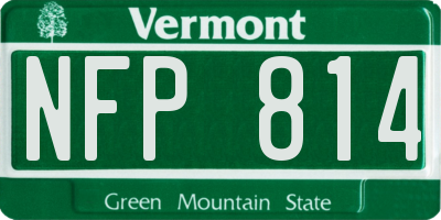 VT license plate NFP814