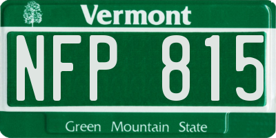 VT license plate NFP815