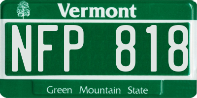 VT license plate NFP818