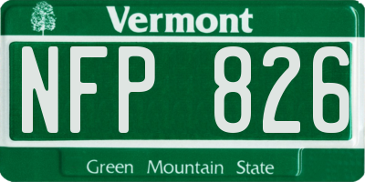VT license plate NFP826