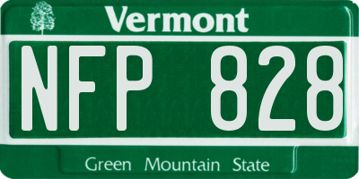 VT license plate NFP828