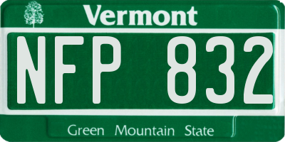 VT license plate NFP832