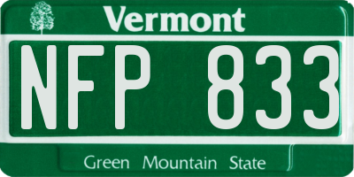 VT license plate NFP833