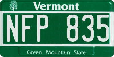 VT license plate NFP835