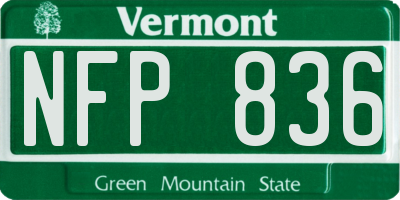VT license plate NFP836