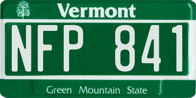 VT license plate NFP841
