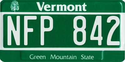 VT license plate NFP842