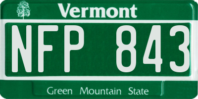 VT license plate NFP843