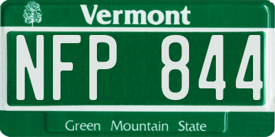 VT license plate NFP844