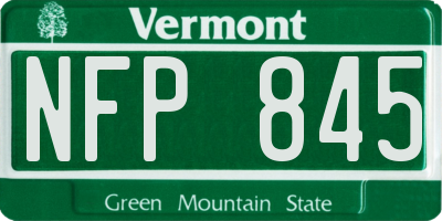 VT license plate NFP845