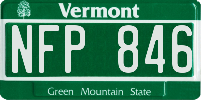 VT license plate NFP846