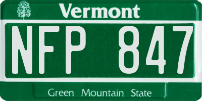 VT license plate NFP847