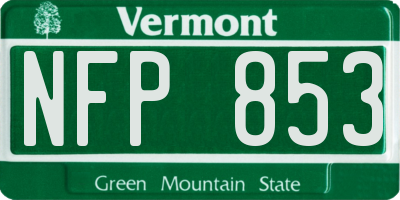 VT license plate NFP853