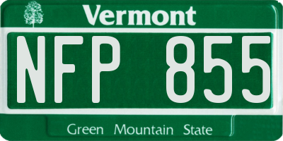 VT license plate NFP855