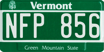 VT license plate NFP856