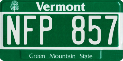 VT license plate NFP857