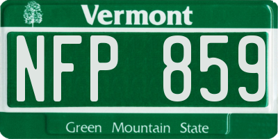 VT license plate NFP859