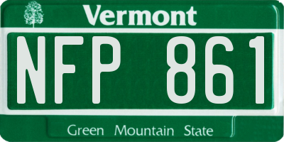 VT license plate NFP861