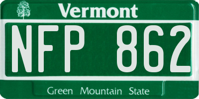 VT license plate NFP862