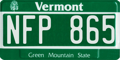 VT license plate NFP865