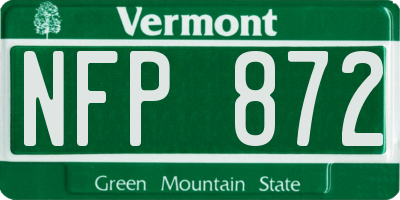 VT license plate NFP872