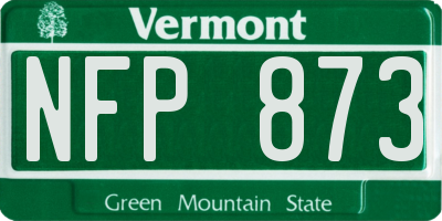 VT license plate NFP873