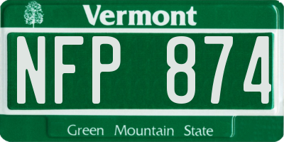VT license plate NFP874