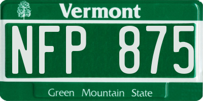 VT license plate NFP875